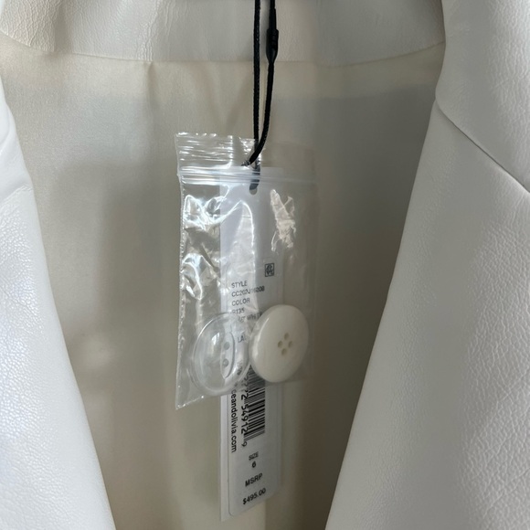 ALICE + OLIVIA Justin Vegan-Leather Roll-Cuff Blazer - Picture 7 of 11